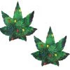 PASTEASE Indica Pot Leaf: Pine Tree With Holiday Lights Weed Nipple Pasties ACCESSORIES