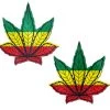 PASTEASE Indica Pot Leaf: Rasta Weed Nipple Pasties ACCESSORIES