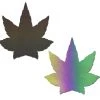 PASTEASE ACCESSORIES Indica Pot Leaf: Reflective Rainbow Weed Nipple Pasties