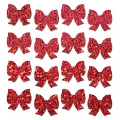 PASTEASE Body Minis: 16 Mini Red Glitter Bows Nipple & Body Pasties