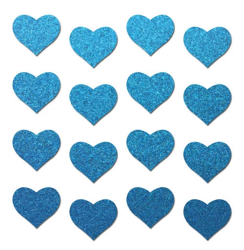 PASTEASE Body Minis: 16 Mini Reflective Blue Hearts Nipple & Body Pasties ACCESSORIES 3 PASTEASE Body Minis: 16 Mini Reflective Blue Hearts Nipple & Body Pasties ACCESSORIES