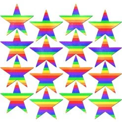 PASTEASE ACCESSORIES Body Minis: 16 Mini Rainbow Stars Nipple & Body Pasties