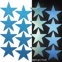 PASTEASE Body Minis: 16 Mini Reflective Blue Stars Nipple & Body Pasties