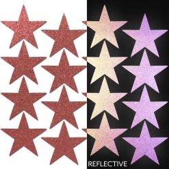 PASTEASE ACCESSORIES Body Minis: 16 Mini Reflective Red Stars Nipple & Body Pasties