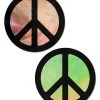 PASTEASE ACCESSORIES Peace Sign: Pastel Tie-Dye Rainbow Peace Sign Nipple Pasties