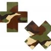 PASTEASE Plus X: Green Camo Cross Nipple Pasties ACCESSORIES