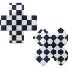 PASTEASE ACCESSORIES Plus X: Black & White Checker Cross Nipple Pasties