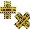 PASTEASE ACCESSORIES Plus X: Crossed Caution Tape Nipple Pasties
