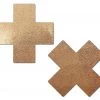 PASTEASE Plus X: Liquid Rose Gold Cross Nipple Pasties ACCESSORIES
