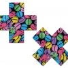 PASTEASE Plus X: Multicolor Melting Molly Cross Nipple Pasties ACCESSORIES