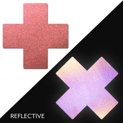 PASTEASE Plus X: Reflective Red Cross Nipple Pasties ACCESSORIES