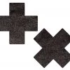 PASTEASE Plus X: Liquid Black Cross Nipple Pasties