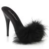 PLEASER FABULICIOUS FUR HEELS BLACK SHOES 2 PLEASER FABULICIOUS FUR HEELS BLACK SHOES