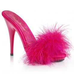 PLEASER FABULICIOUS FUR HEELS HOT PINK SHOES