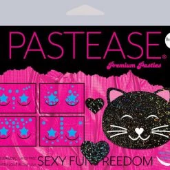 PASTEASE ACCESSORIES Set: Black Glitter Kitty Cat