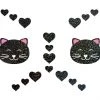 PASTEASE ACCESSORIES Set: Black Glitter Kitty Cat