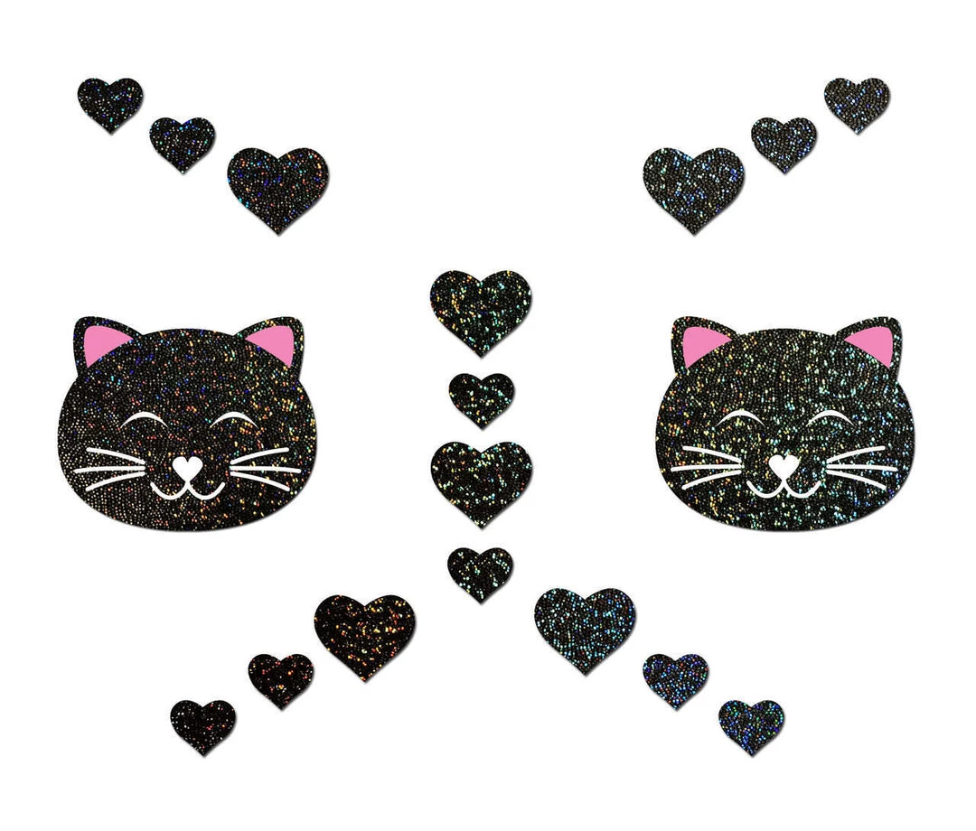 PASTEASE ACCESSORIES Set: Black Glitter Kitty Cat 3 PASTEASE ACCESSORIES Set: Black Glitter Kitty Cat