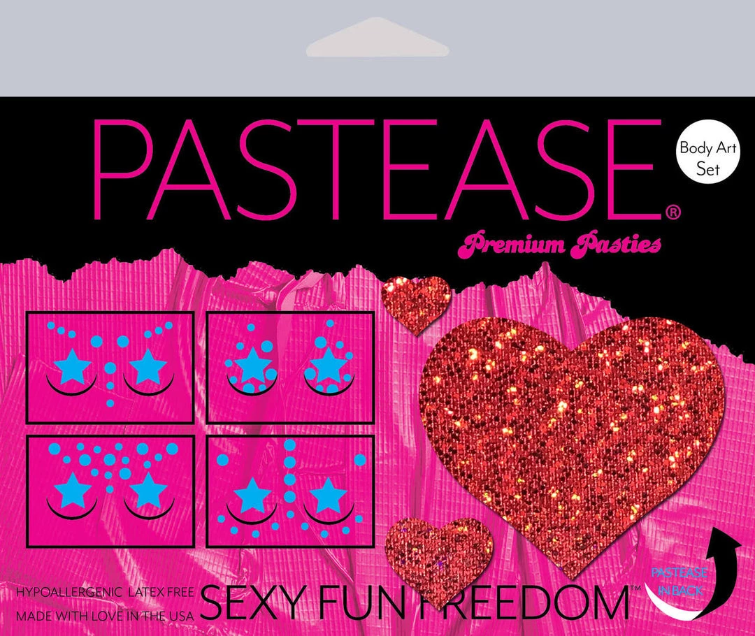 Pastease Set: Red Glitter Heart ACCESSORIES 4 Pastease Set: Red Glitter Heart ACCESSORIES