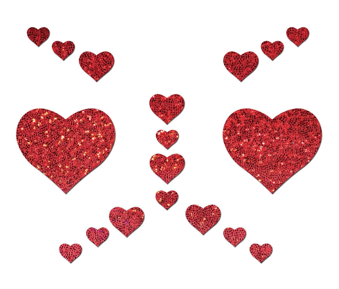 Pastease Set: Red Glitter Heart ACCESSORIES 3 Pastease Set: Red Glitter Heart ACCESSORIES