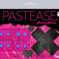 PASTEASE ACCESSORIES Set: Liquid Black Plus X Cross With 6 Mini Hearts And 10 Baby Hearts Nipple & Body Pastie