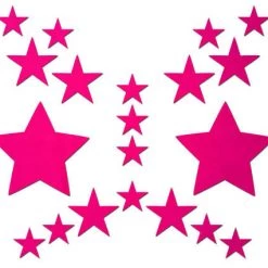 PASTEASE Set: Neon Pink Star With 6 Mini Stars And 10 Baby Stars Nipple & Body Pasties