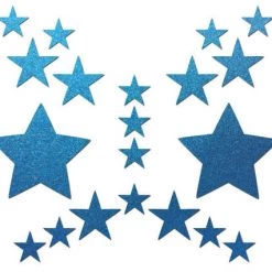 PASTEASE ACCESSORIES Set: Reflective Blue Star With 6 Mini Stars And 10 Baby Stars Nipple & Body