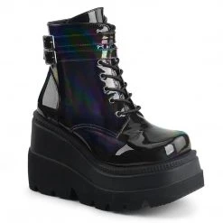PLEASER SHOES INSANE ECSTASY HOLOGRAPHIC BLACK