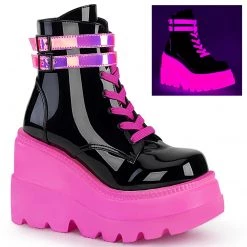 PLEASER INSANE ECSTASY PINK GLOW (ANKLE BOOTS) SHOES