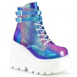 PLEASER INSANE ECSTASY IRIDESCENT BLUE (ANKLE BOOTS)