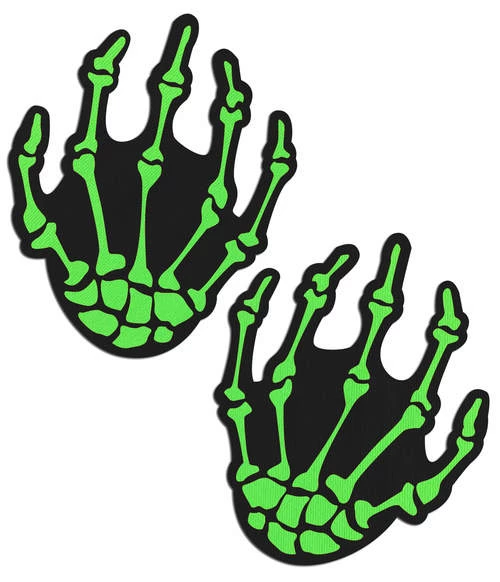 PASTEASE ACCESSORIES Skeleton Hands: Zombie Neon Green/UV Reactive 3 PASTEASE ACCESSORIES Skeleton Hands: Zombie Neon Green/UV Reactive