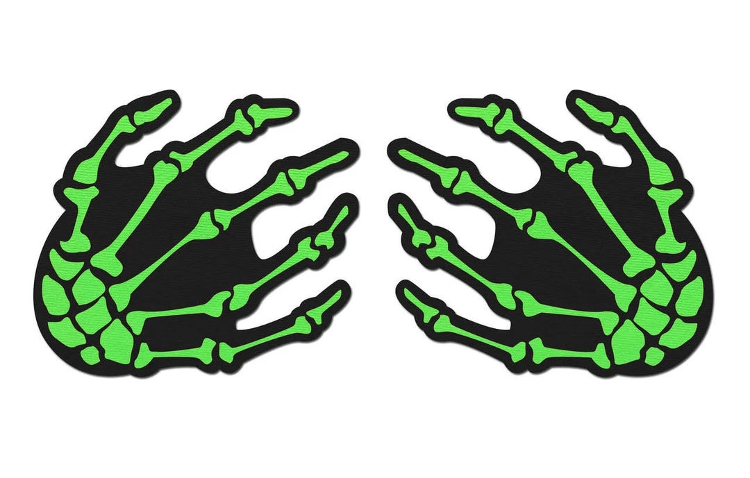 PASTEASE ACCESSORIES Skeleton Hands: Zombie Neon Green/UV Reactive 4 PASTEASE ACCESSORIES Skeleton Hands: Zombie Neon Green/UV Reactive