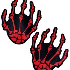 PASTEASE Skeleton Hands: Blood Red Boney Hands