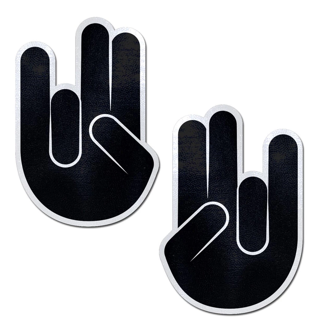 PASTEASE ACCESSORIES Shocker: Black Shocker Hand Nipple Pasties 3 PASTEASE ACCESSORIES Shocker: Black Shocker Hand Nipple Pasties