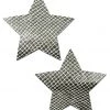 PASTEASE Star: Galactic Silver On White Velvet Star Nipple Pasties ACCESSORIES