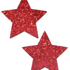 PASTEASE Star: Red Glitter Star Nipple Pasties