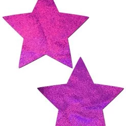 PASTEASE Star: Pink Holographic Star Nipple Pasties