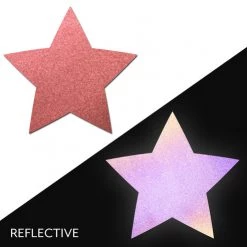 PASTEASE Star: Reflective Red Star Nipple Pasties ACCESSORIES
