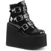 PLEASER SHOES RAVE NATION/BLACK ANKLE BOOTS