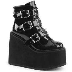 PLEASER SHOES RAVE NATION/BLACK ANKLE BOOTS