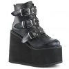 PLEASER PLATFORMS RAVE NATION MATTE BLACK BOOTS