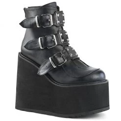 PLEASER PLATFORMS RAVE NATION MATTE BLACK BOOTS