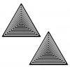 PASTEASE ACCESSORIES Black Triangle With Trippy White Designs Nipple Pasties