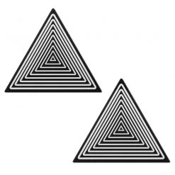 PASTEASE ACCESSORIES Black Triangle With Trippy White Designs Nipple Pasties