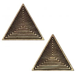 PASTEASE Liquid Gold Triangle With Trippy Black Designs Nipple Pasties ACCESSORIES